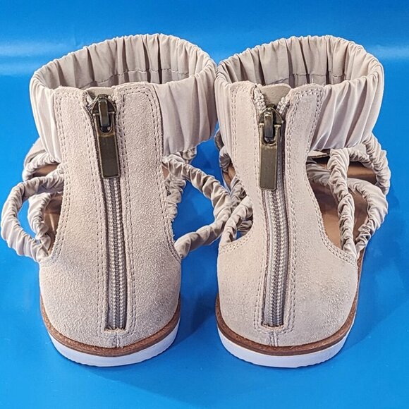 SOREL Women's Ella II Ankle Strap Sandals Stretch Strappy Suede Zip Gray - Picture 6 of 9